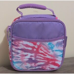 Arctic Zone Kids Insulated Lunch Bag, Purple/Pink/Blue Tie-Dye, Zipper, Handle